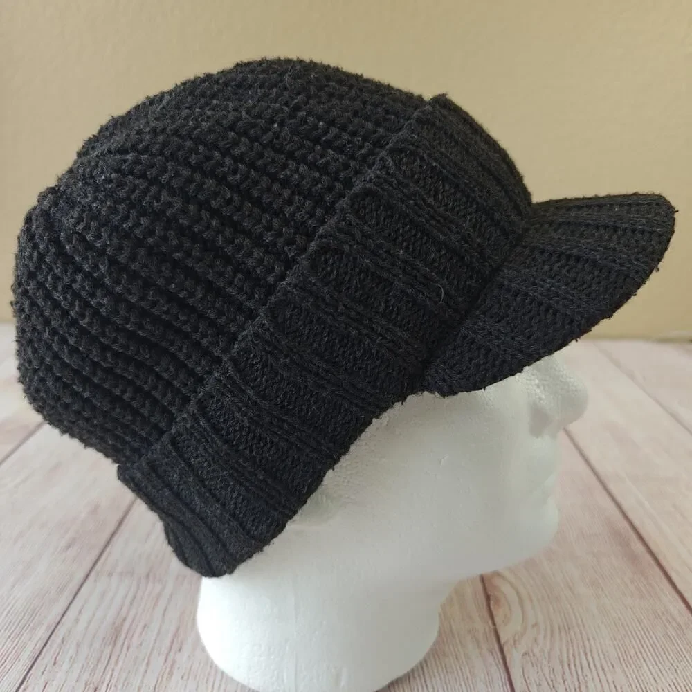 Men's HNYP wool blend knit visor beanie hat
